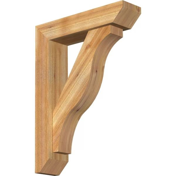 Funston Slat Rough Sawn Bracket w/ Offset Brace, Western Red Cedar, 6